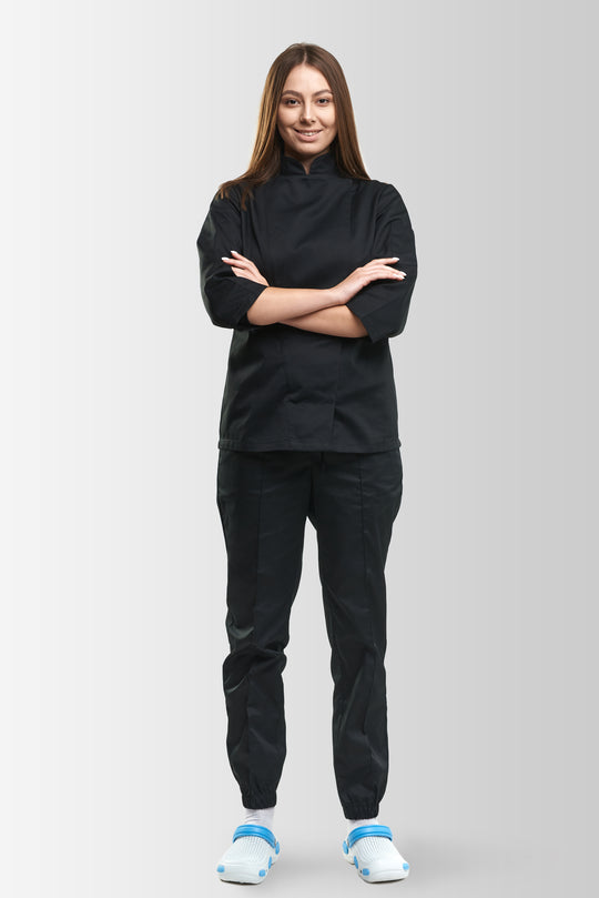 Rio Women’s Chef Coat – Black