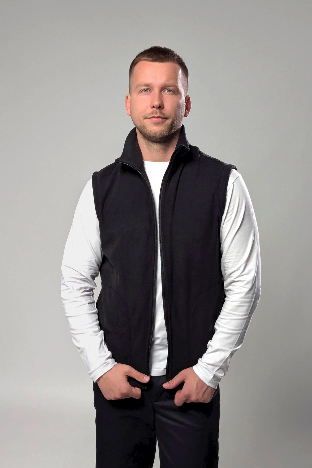 Fleece Men’s Vest – Black