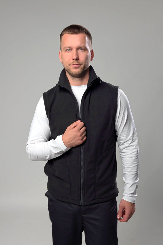 Fleece Men’s Vest – Black