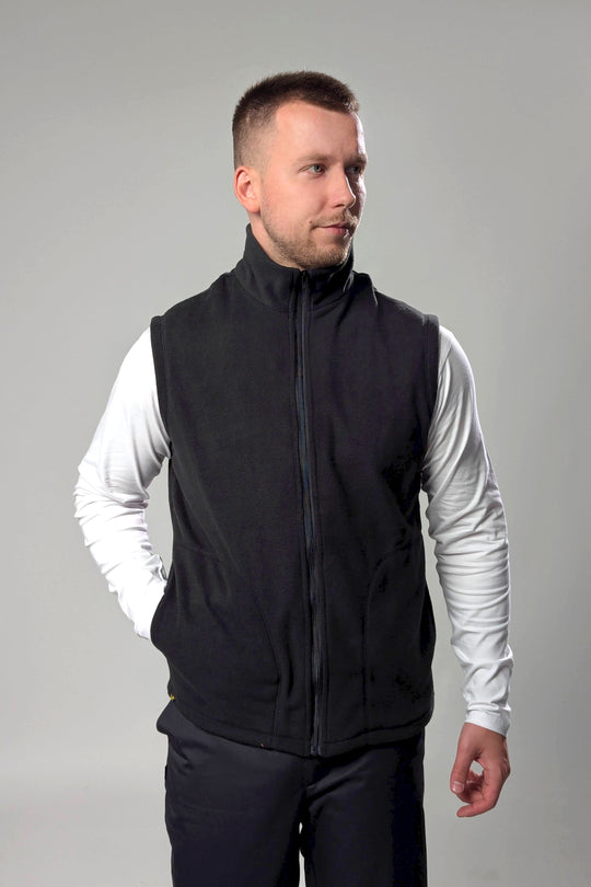 Fleece Men’s Vest – Black