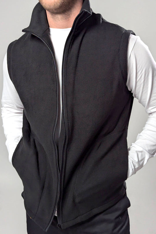 Fleece Men’s Vest – Black