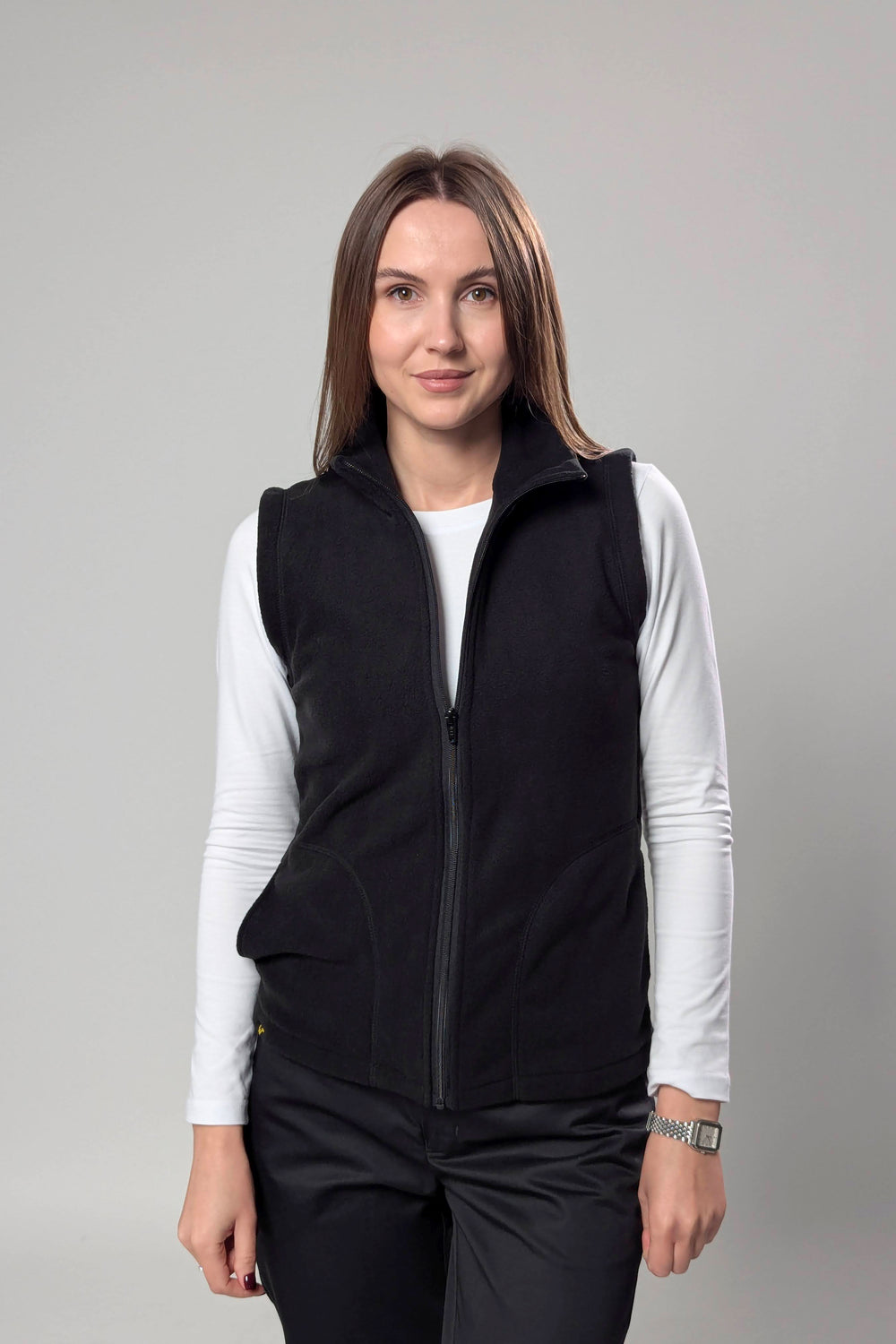 Fleece Women’s Vest – Black