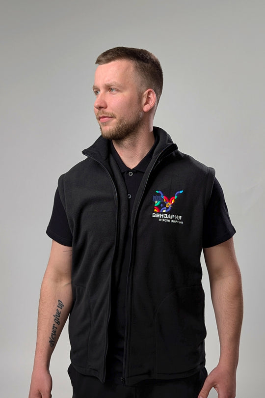 Fleece Men’s Vest – Black