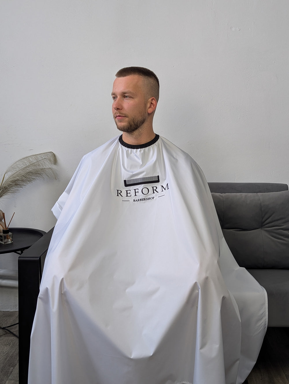 Hairdresser’s Cape with Your Logo 10" – White