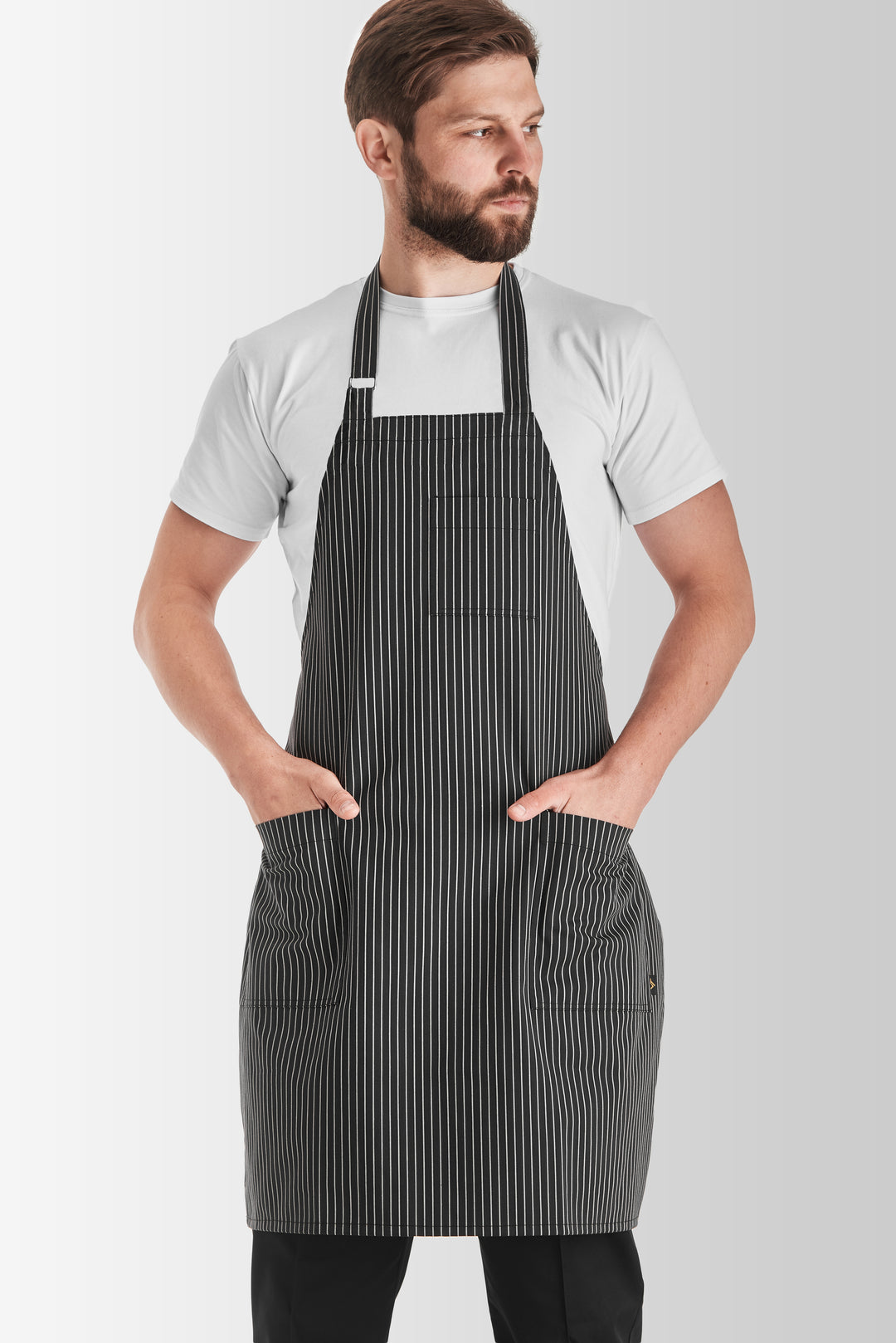 Fredo Apron – Striped Black