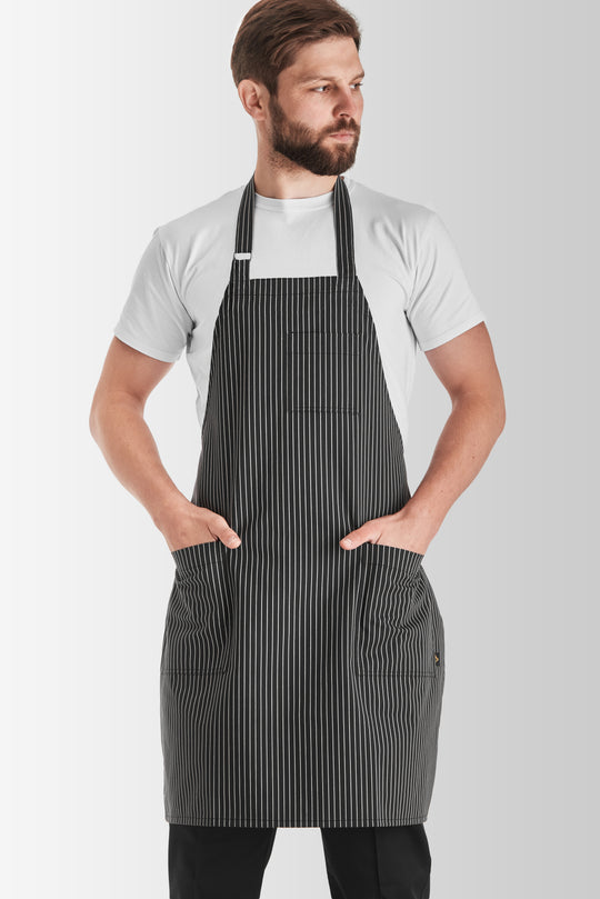 Fredo Apron – Striped Black