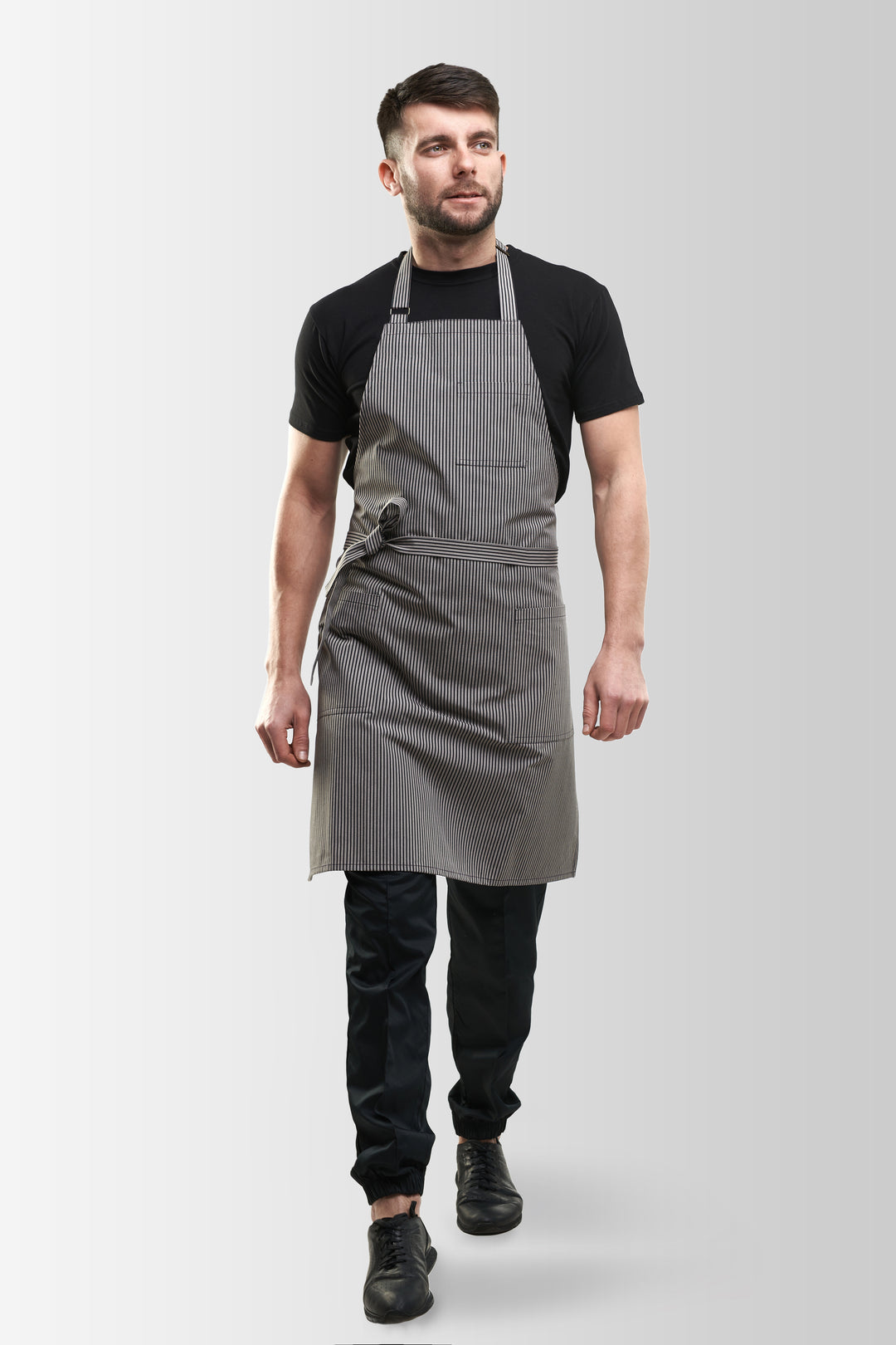 Fredo Apron – Striped Grey
