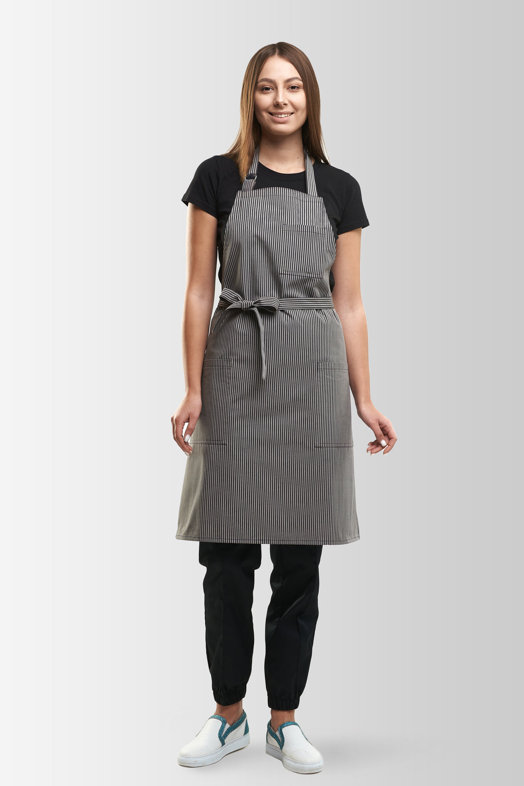 Fredo Apron – Striped Grey