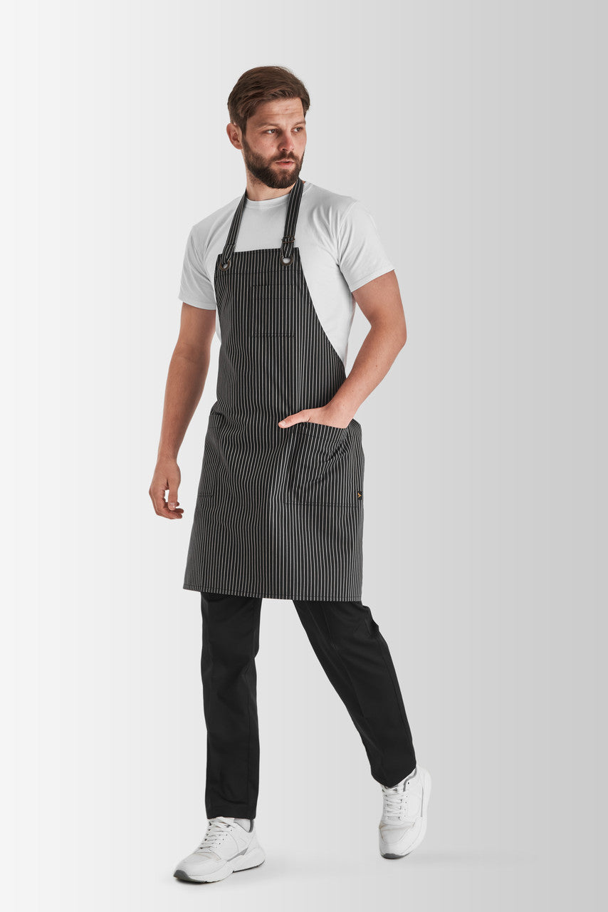 Fredo Apron – Striped Black