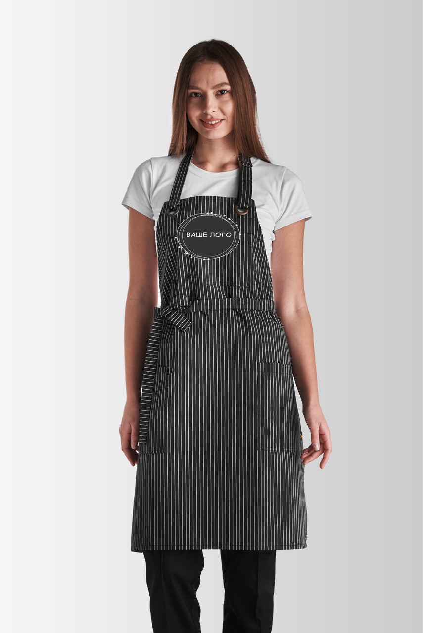 Apron Fredo Black with embroidery | Apron with branding | Print logo