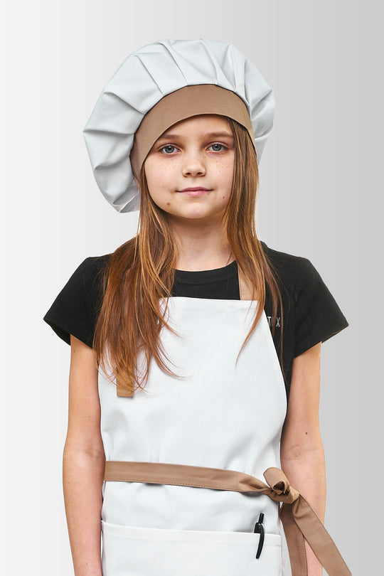 Children's chef's cap White with beige