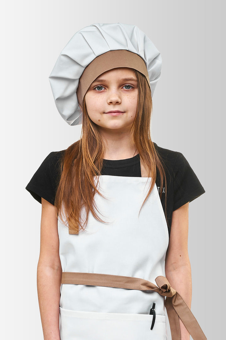 Children’s Chef’s Toque – White with Beige