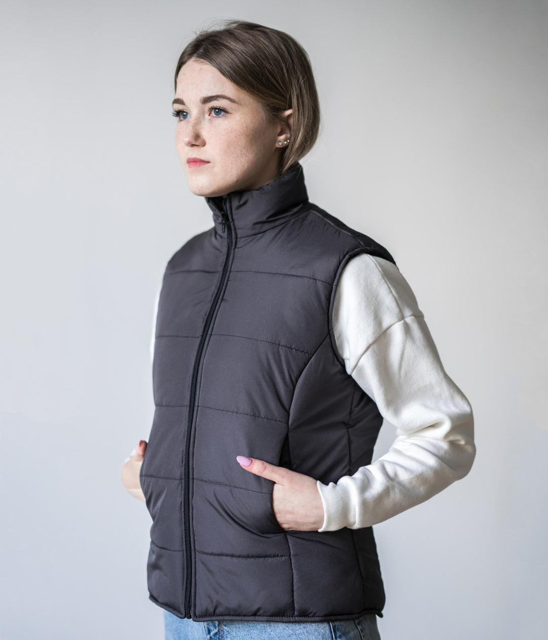 Womans Packable Vest Dark gray