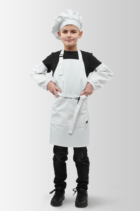 Children's set Latte Junior 7-12 years | Apron + Cap + Armbands White