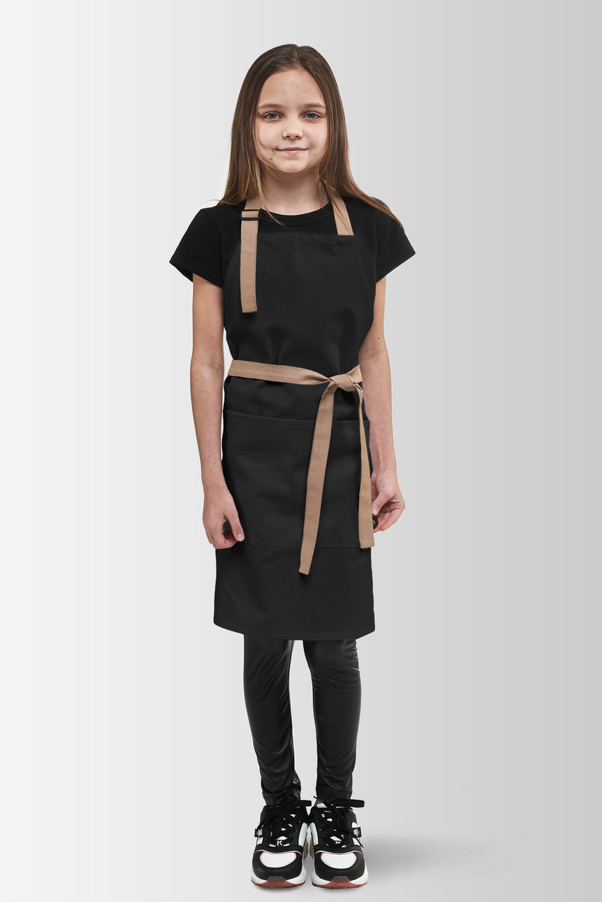 Latte Junior Apron 7-12 Years – Black with Beige