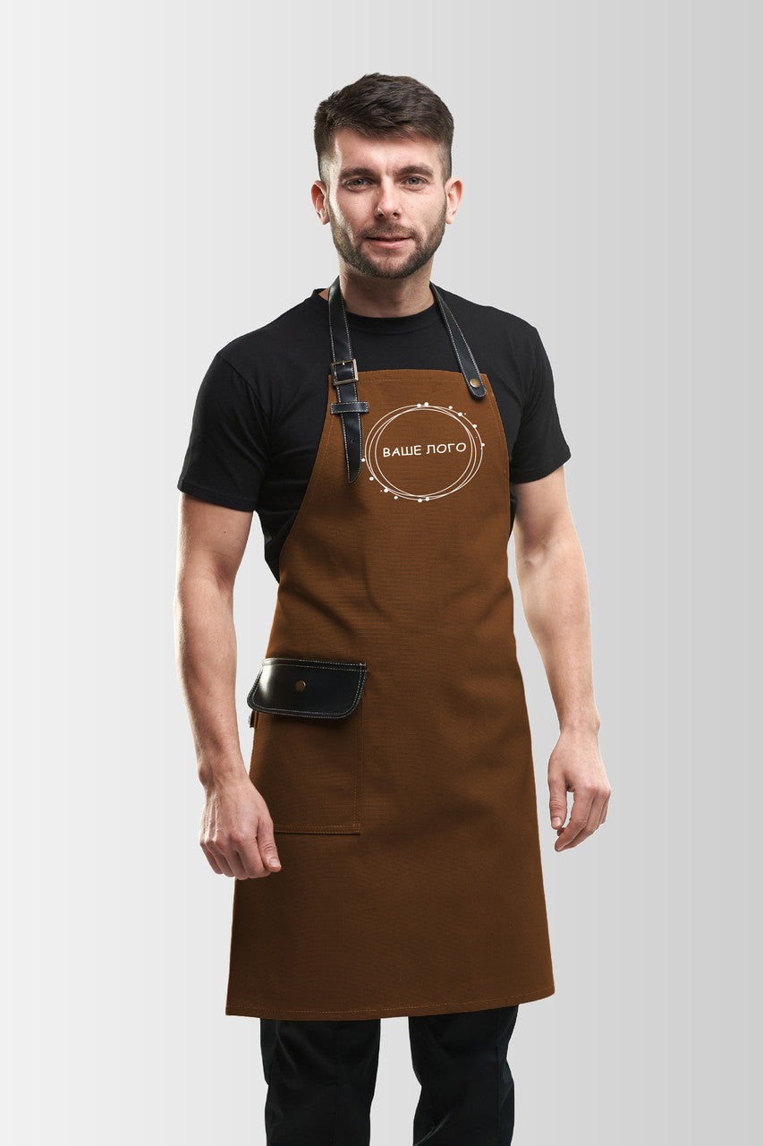 Apron with logo up to 25 cm Jackson Canvas Brown | Printing | Apron with logo embroidery