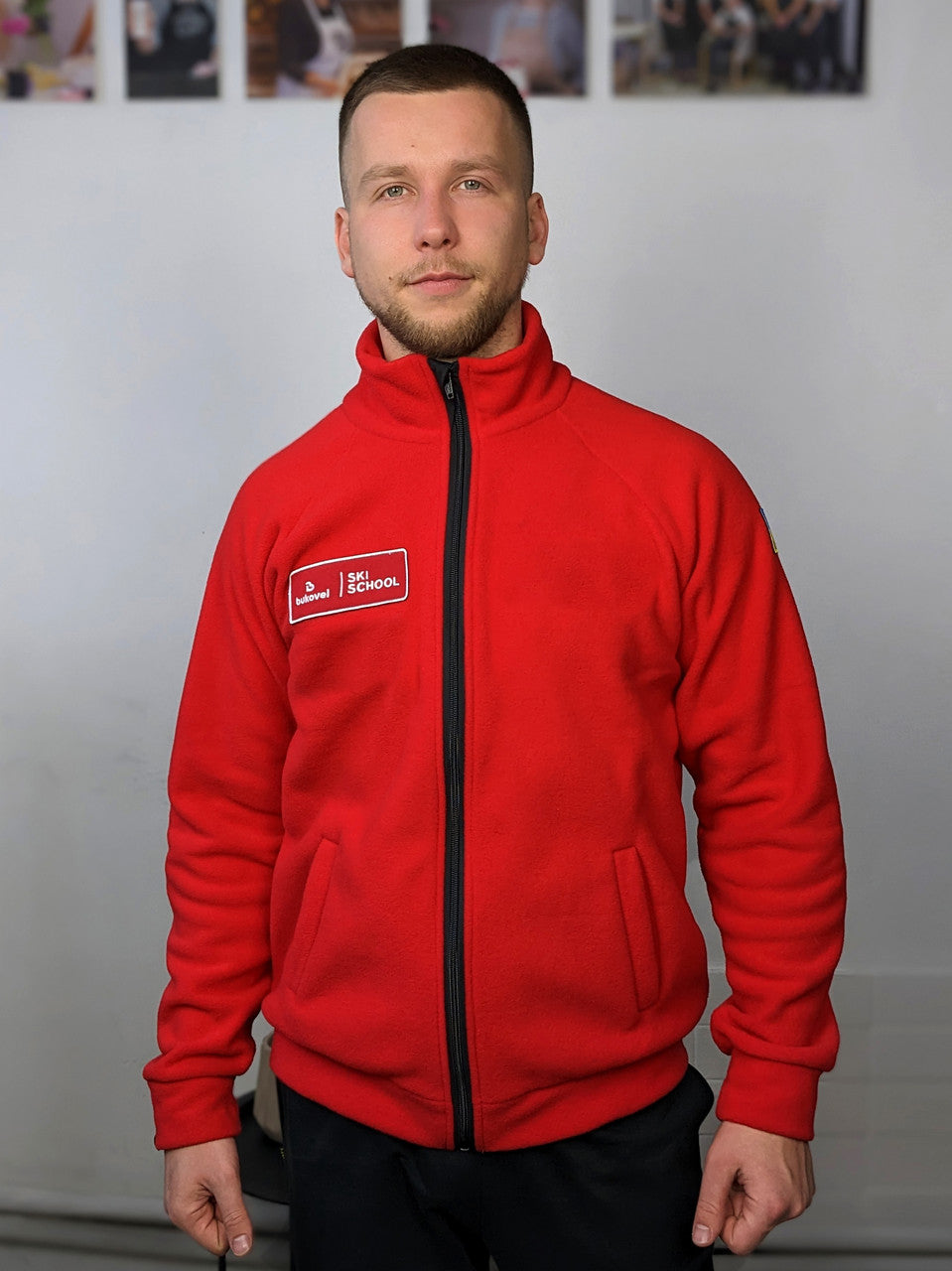 Synevyr Fleece Jacket 260 with Logo – Red