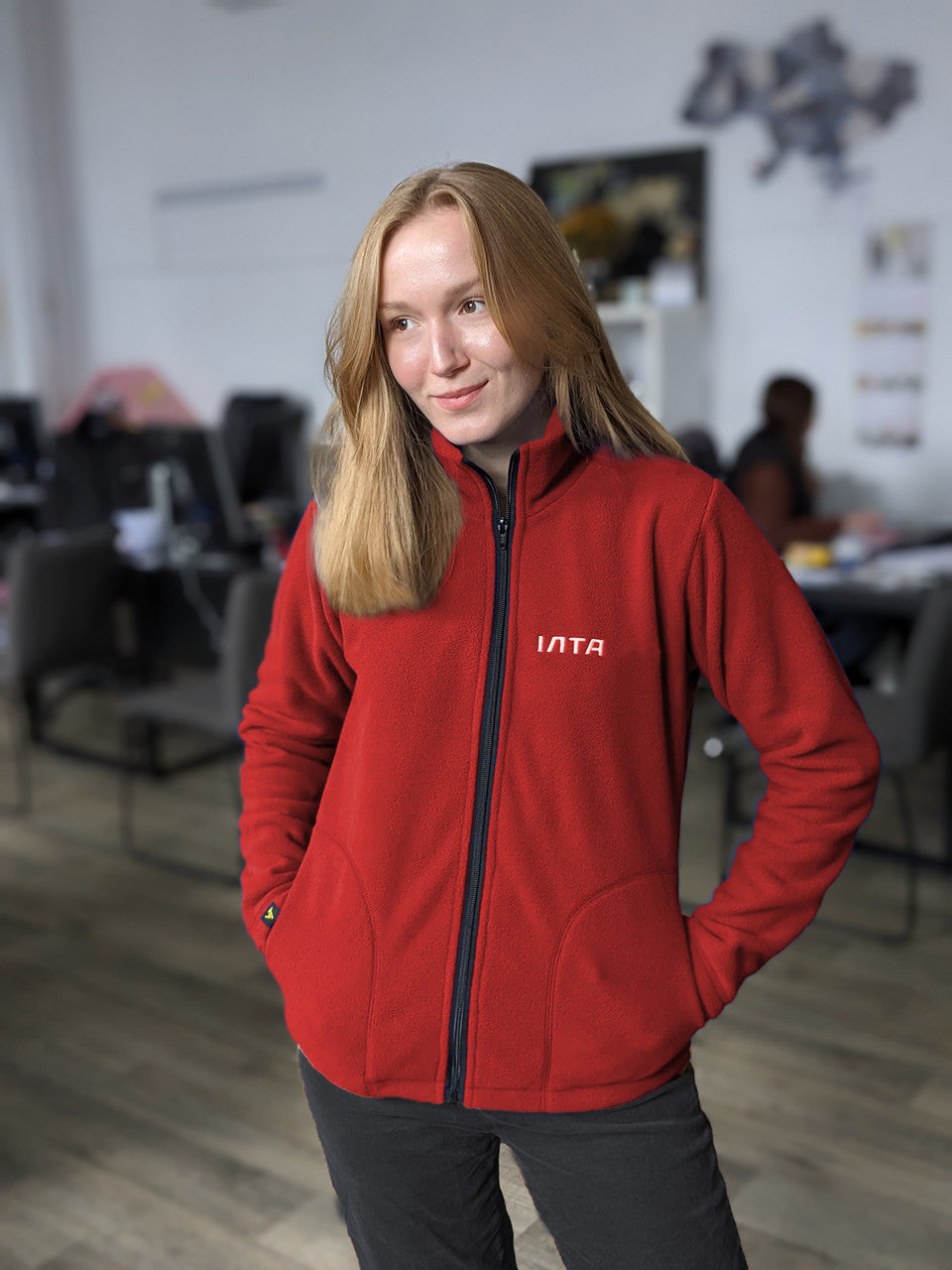 Apron Latte with branding 10 cm | Printing | Red embroidery