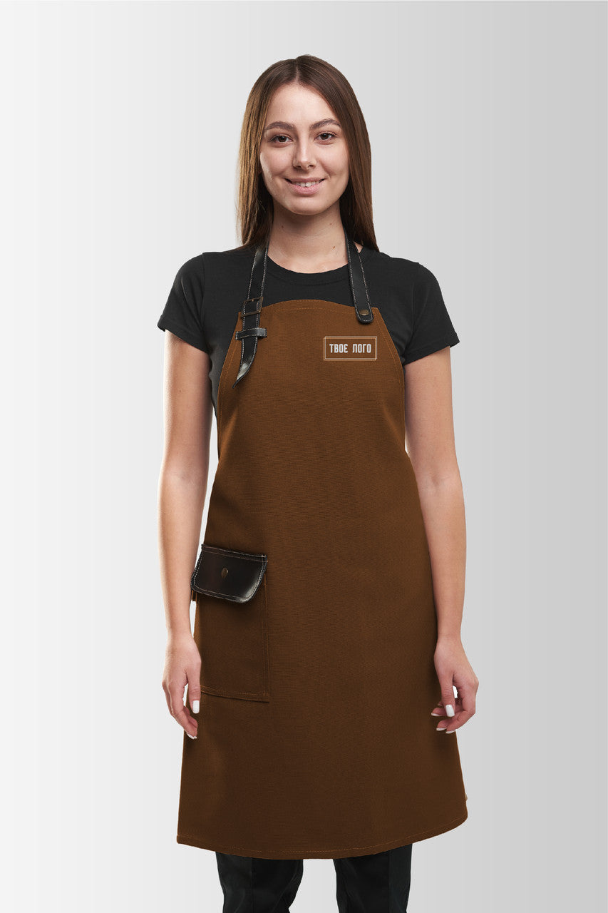 Apron with logo up to 10 cm Jackson Canvas Brown | Embroidery | Printing