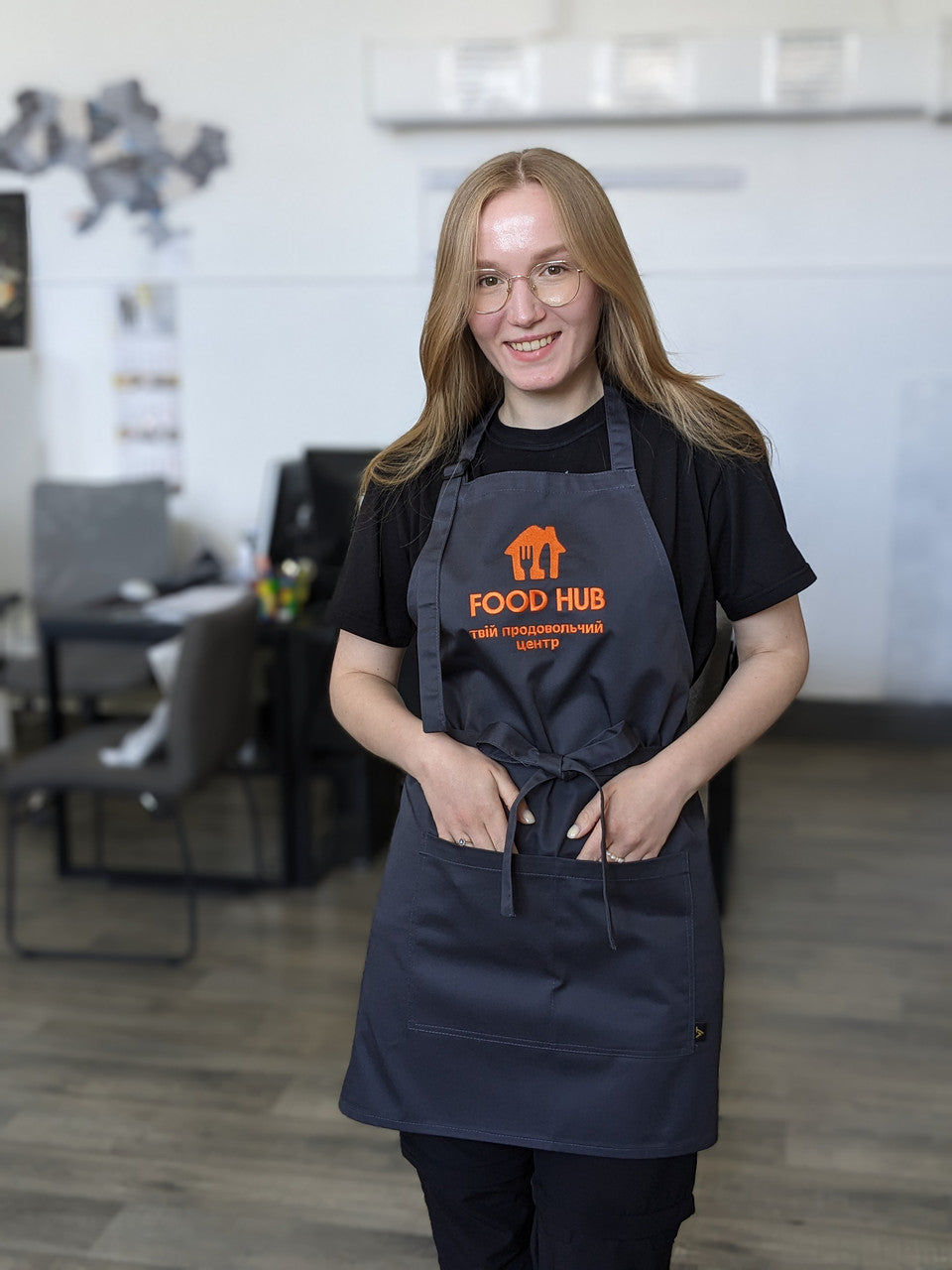 Apron Latte with branding up to 25 cm | Printing | Apron with embroidered logo Dark gray