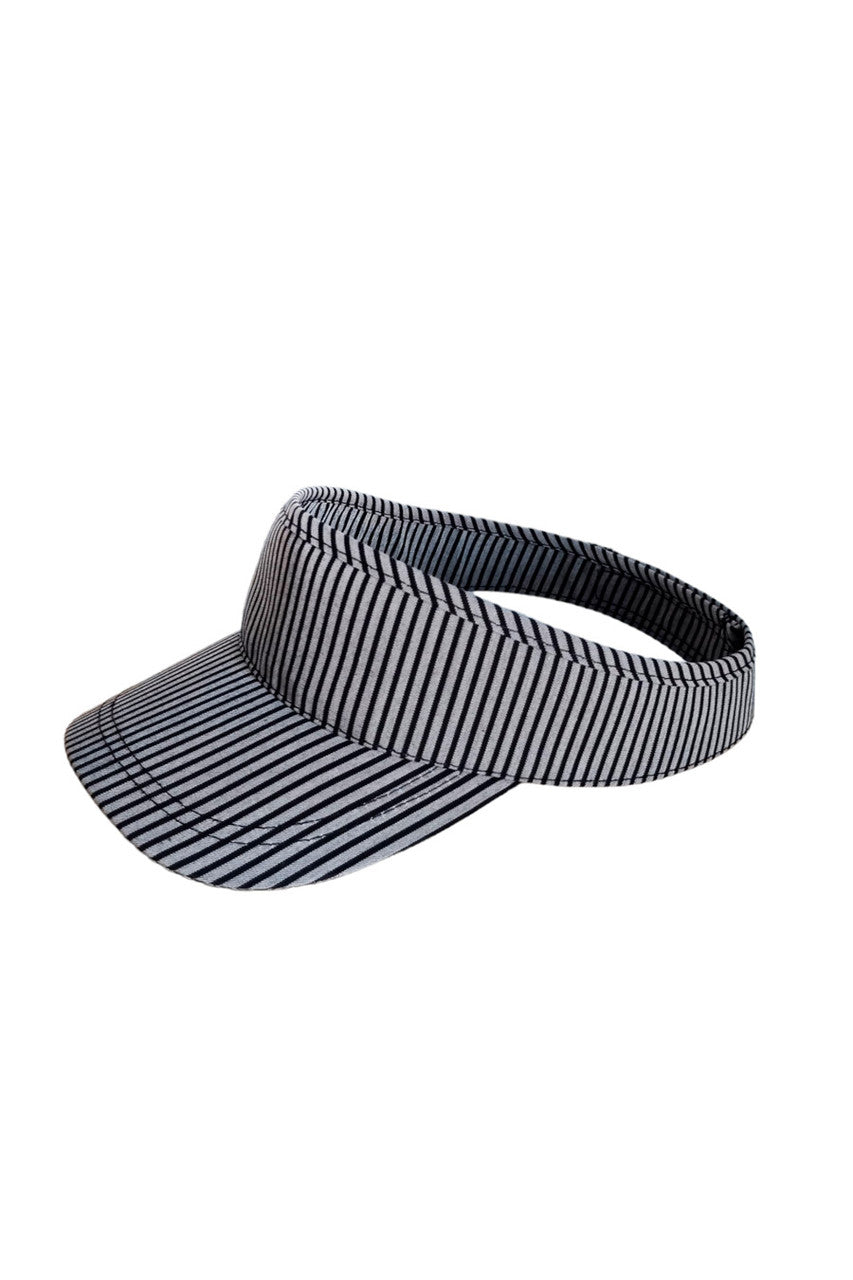 Visor Cap – Gray with a Black Stripe