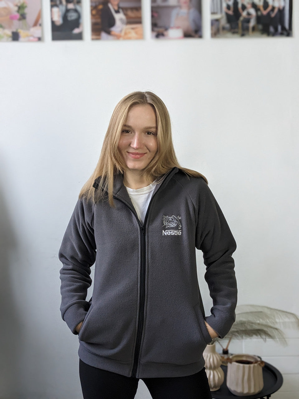 Synevyr Fleece Jacket 260 with Logo – Gray