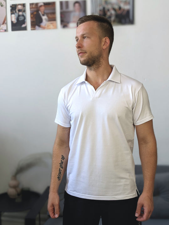 Polo shirt without buttons White