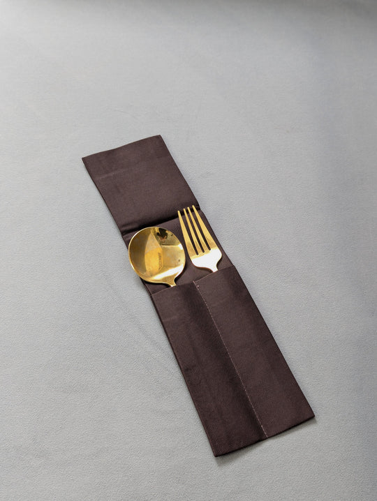 Envelope cover for cutlery K3 Twill Brown