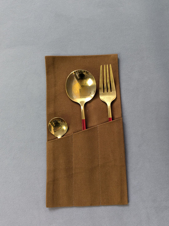 Envelope cover for cutlery K2 Canvas Brown