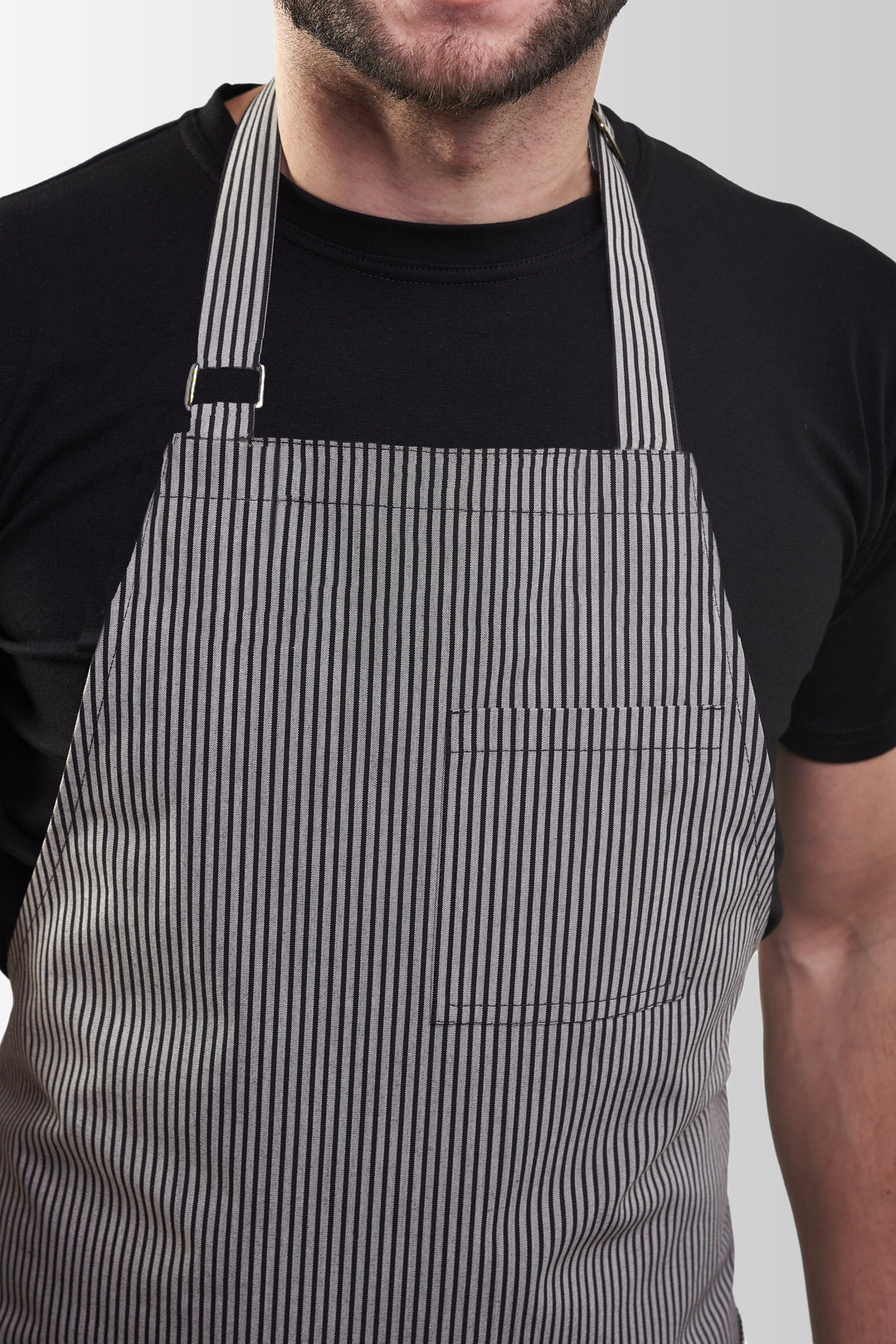 Fredo Apron – Striped Grey