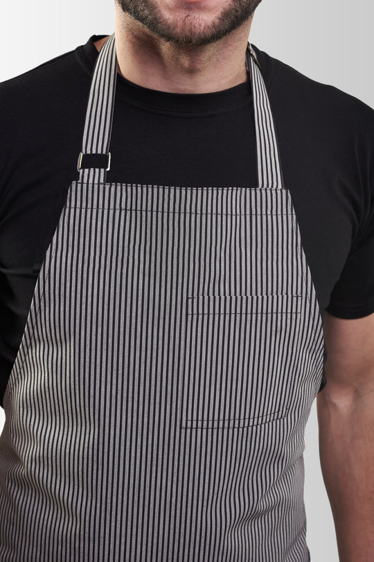 Fredo Apron – Striped Grey