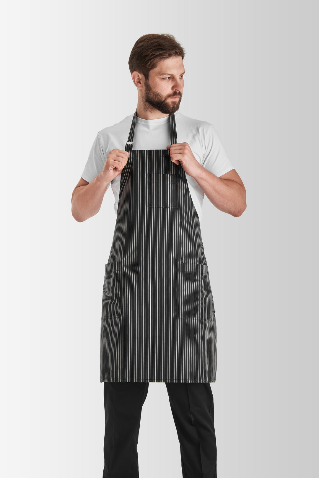 Fredo Apron – Striped Black
