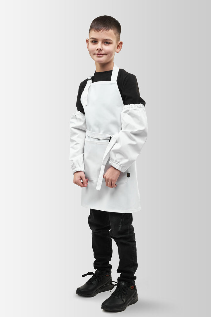 Kids Craft Apron Latte Junior – White, Ages 7–12
