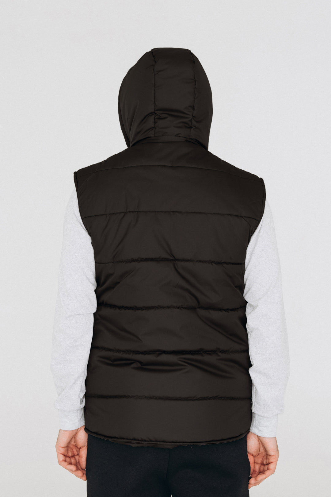 Puffer Hooded Men’s Vest – Black