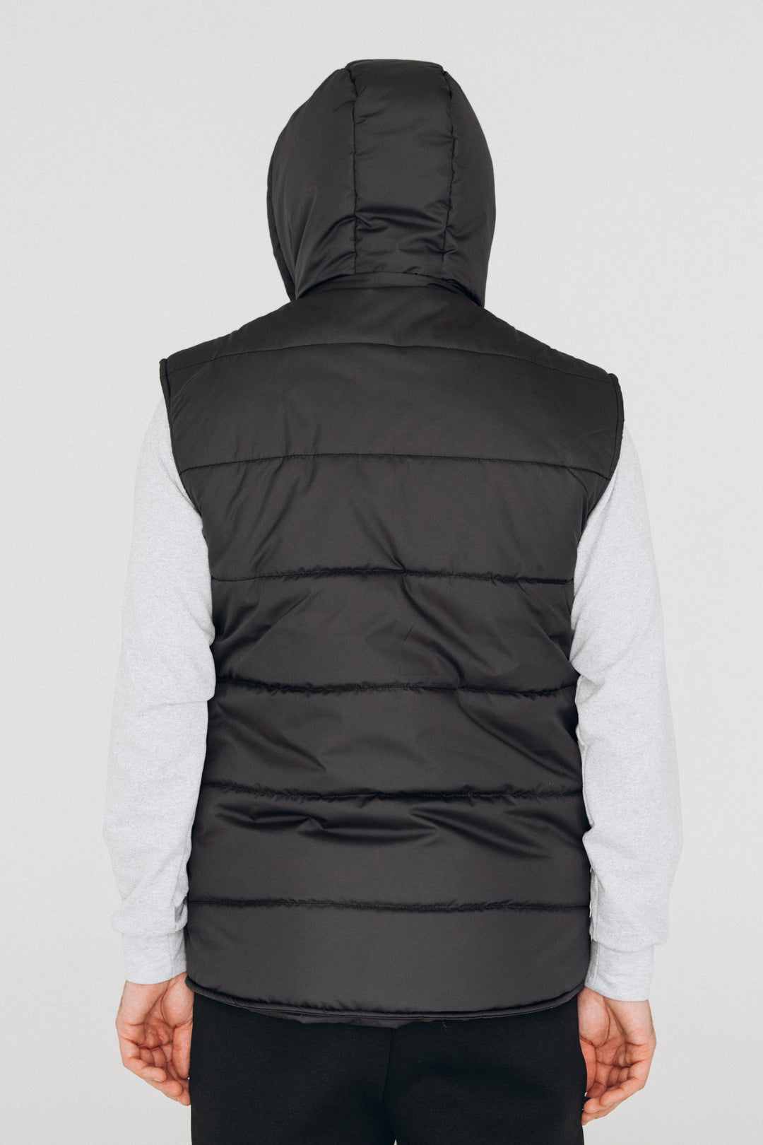 Puffer Hooded Men’s Vest – Dark grey