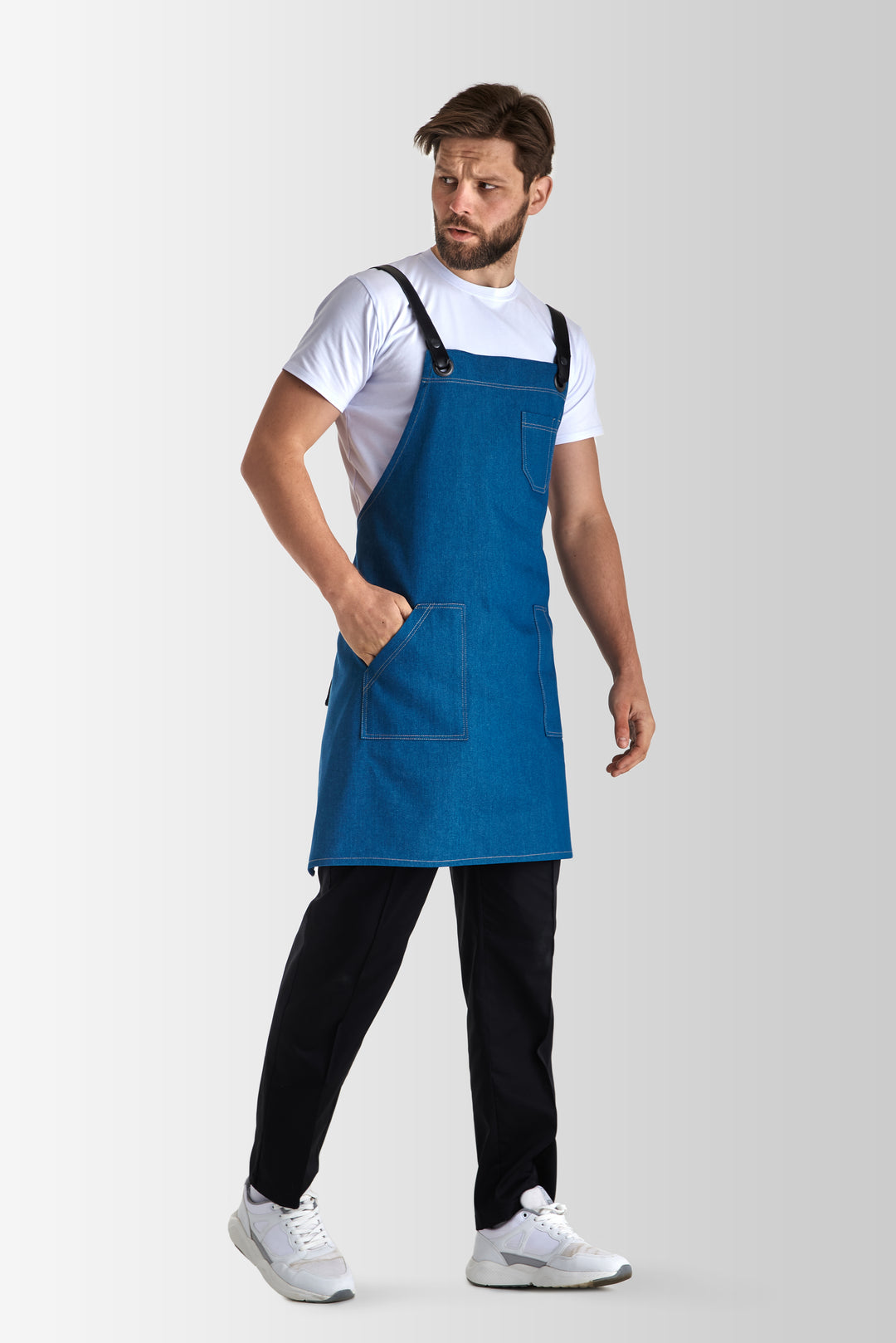 Muffin Denim Apron – Blue/Black