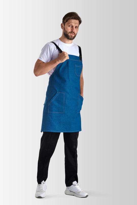 Muffin Denim Apron – Blue/Black