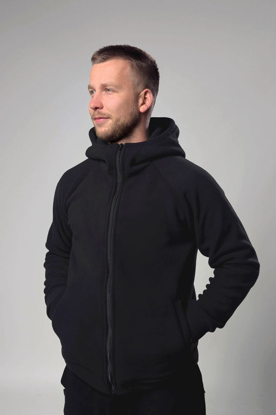 Synevyr Hooded Men’s Fleece Jacket 260 – Black