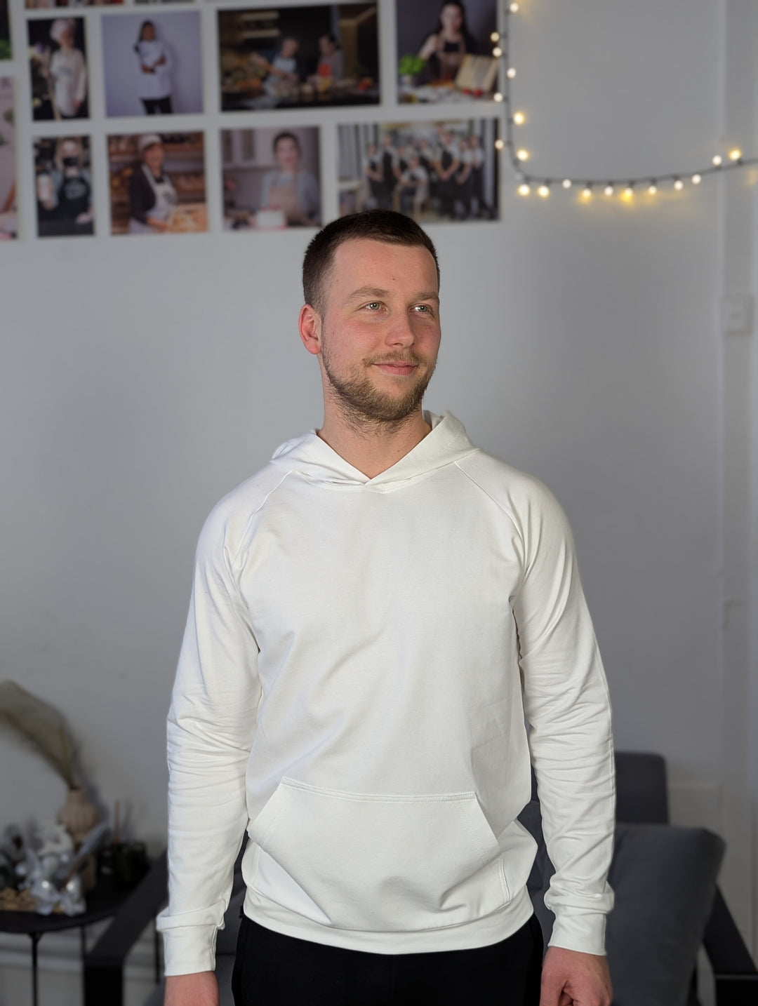 Men’s Lightweight Work Hoodie Slim – White