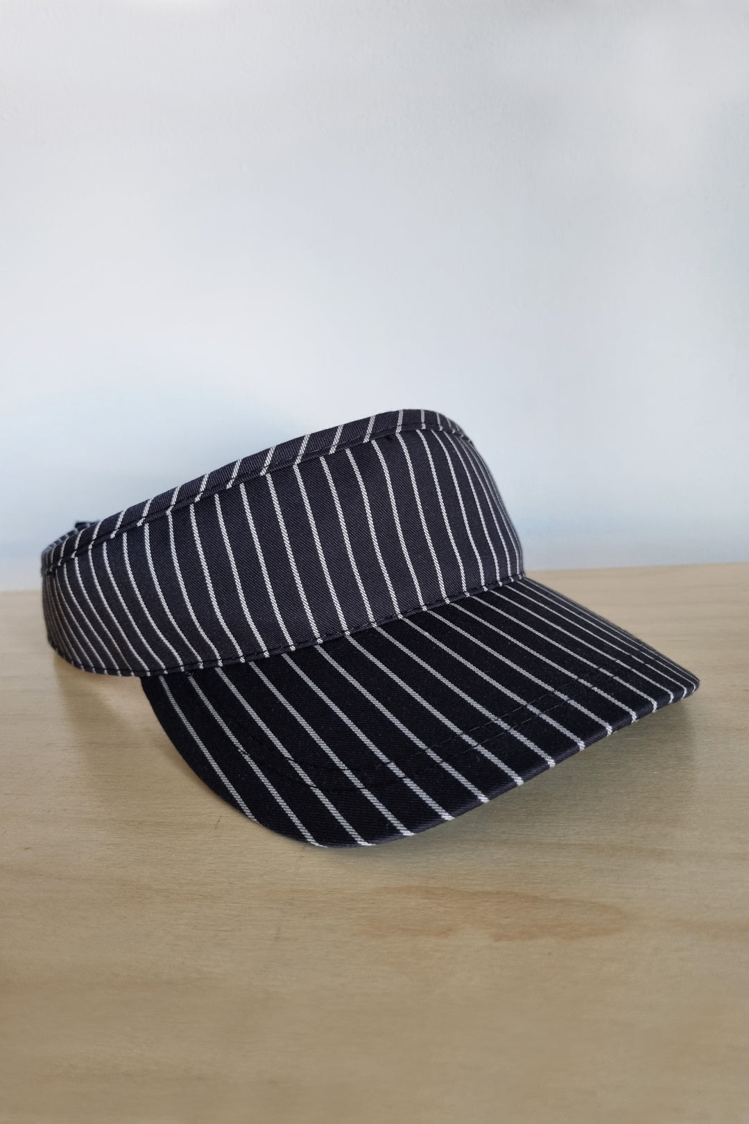 Visor Cap – Black with a Gray Stripe