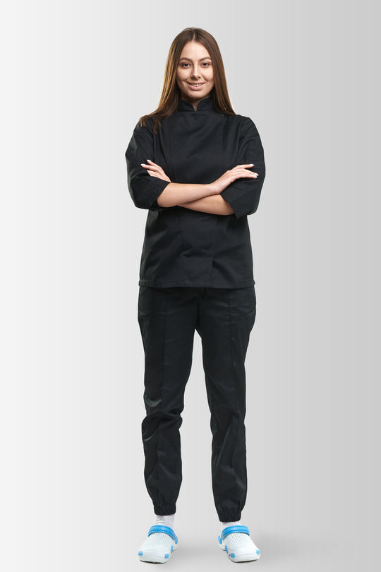 Rio 235 Women’s Chef Coat – Black