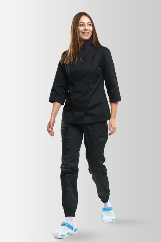 Rio 235-1 Women’s Chef Coat – Black