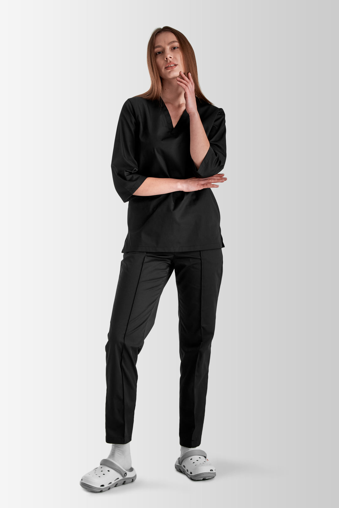 Toffy Women’s Medical & Work Suit – Black