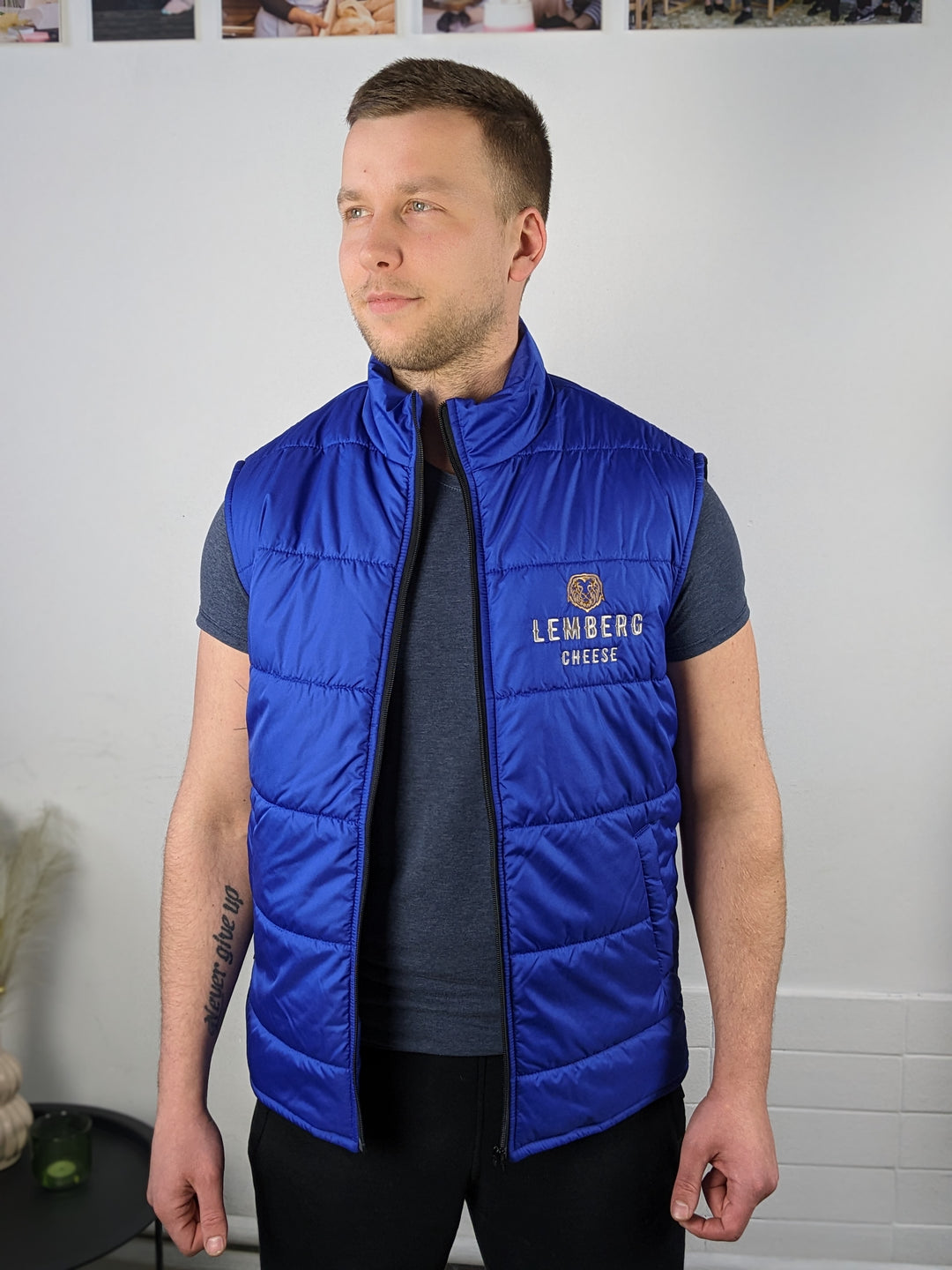 Rimo Puffer Vest with Logo – Blue