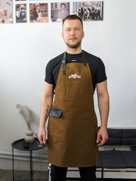 Apron with logo up to 10" Jackson Canvas Brown | Embroidery