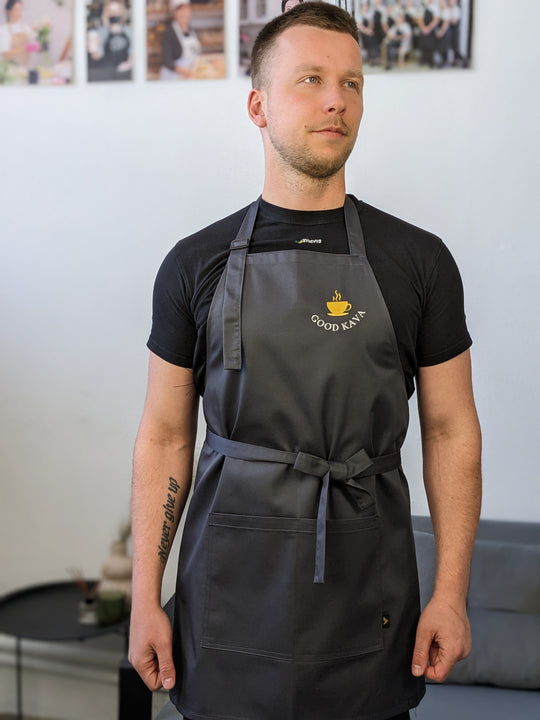 Apron Latte with branding 10" | Embroidery Dark gray