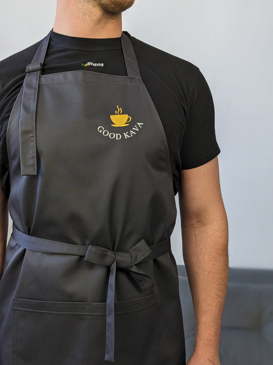 Apron Latte with branding 10" | Embroidery Dark gray