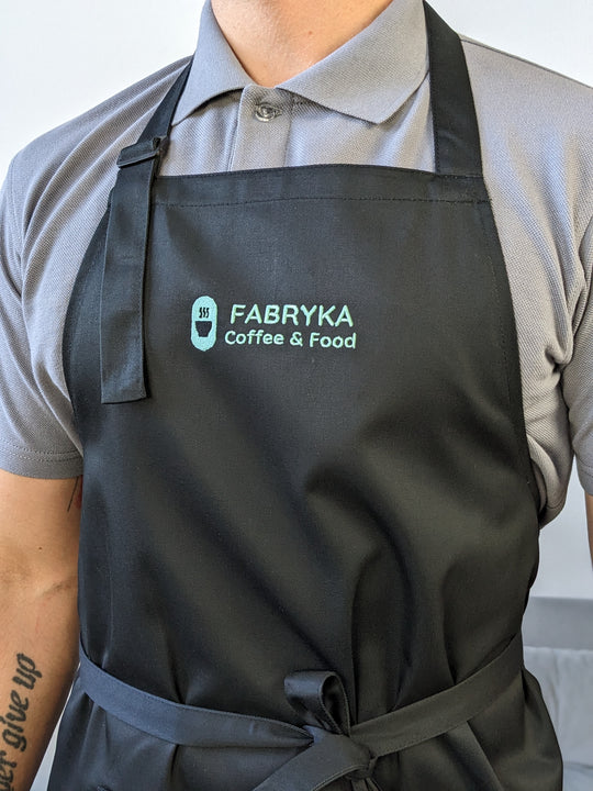 Apron Latte with branding 10" | Embroidery Black