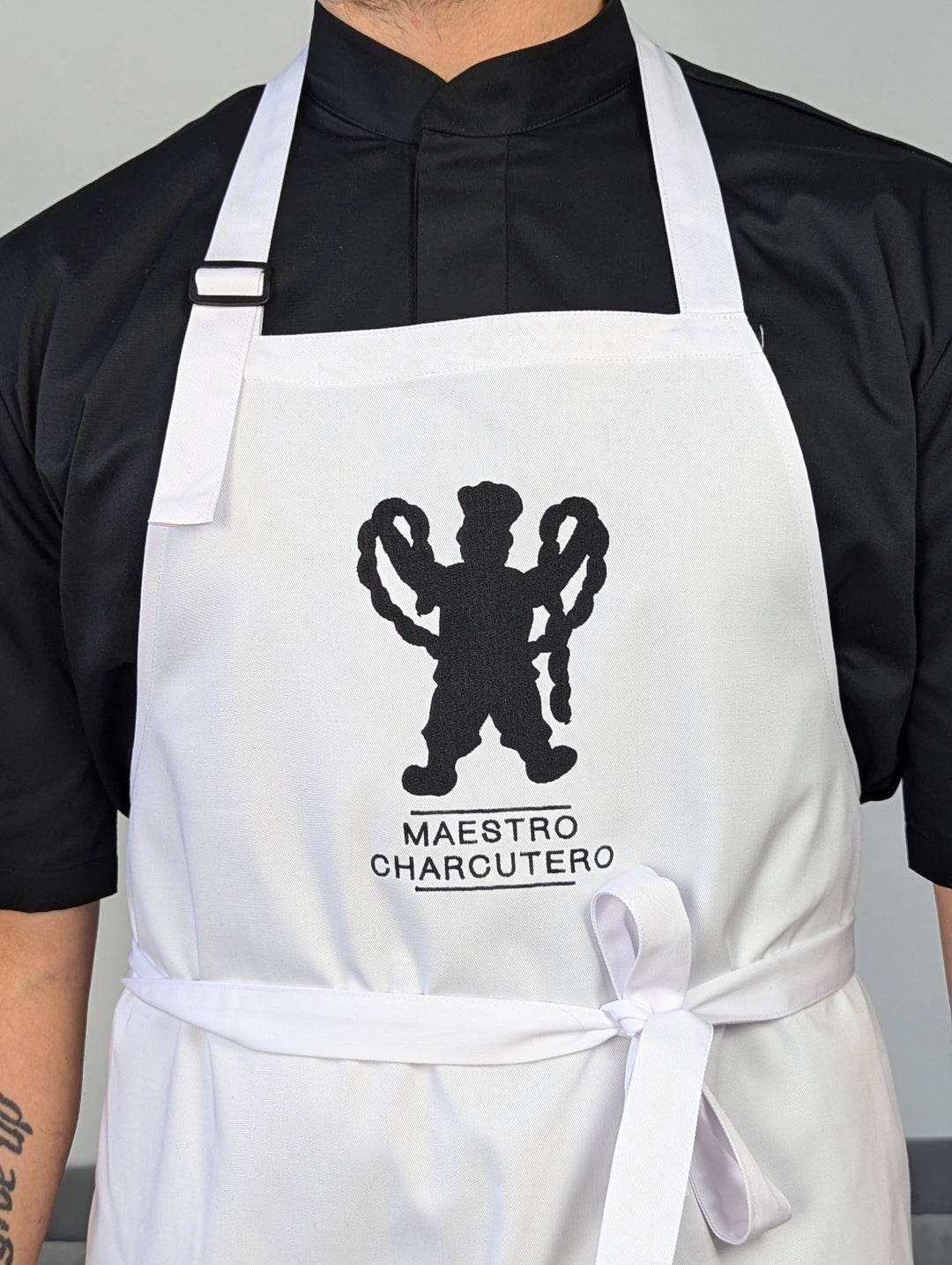 Apron Latte with branding 10" | Embroidery White