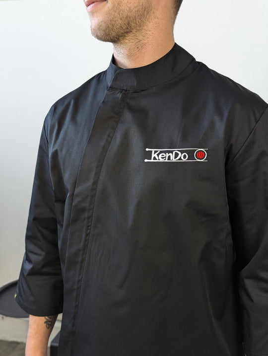 Hobart Chef Coat 160 with Logo – Black/White